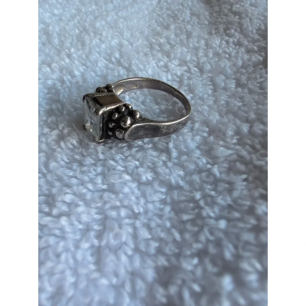 Vintage Sterling Silver Ornate Cocktail‎ Ring - Size 7.5
